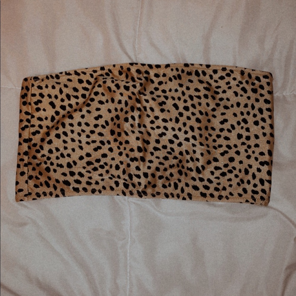 Spotted longline bikini top